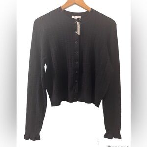 Madewell Black Cable Knit Cardigan